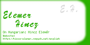 elemer hincz business card
